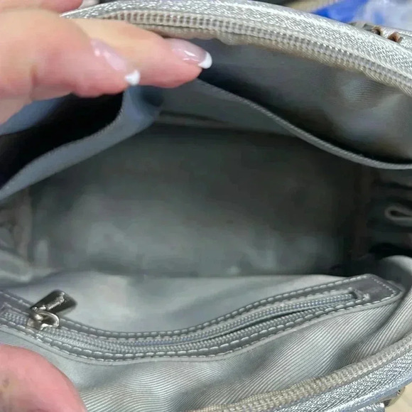 Loungefly X Disney Frozen Silver Glitter Embossed Dome Satchel Handbag Purse - Picture 7 of 8